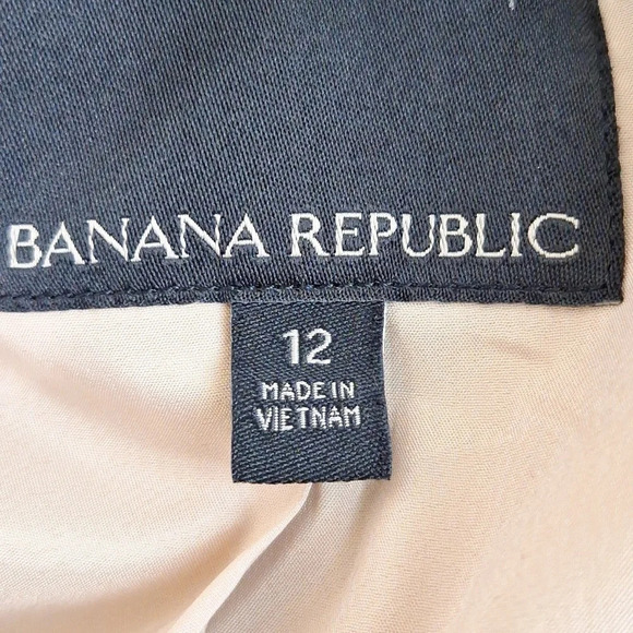 Banana Republic Black Preppy Notch Collar V-Neck Academia Blazer Jacket Size 12 - Picture 6 of 7